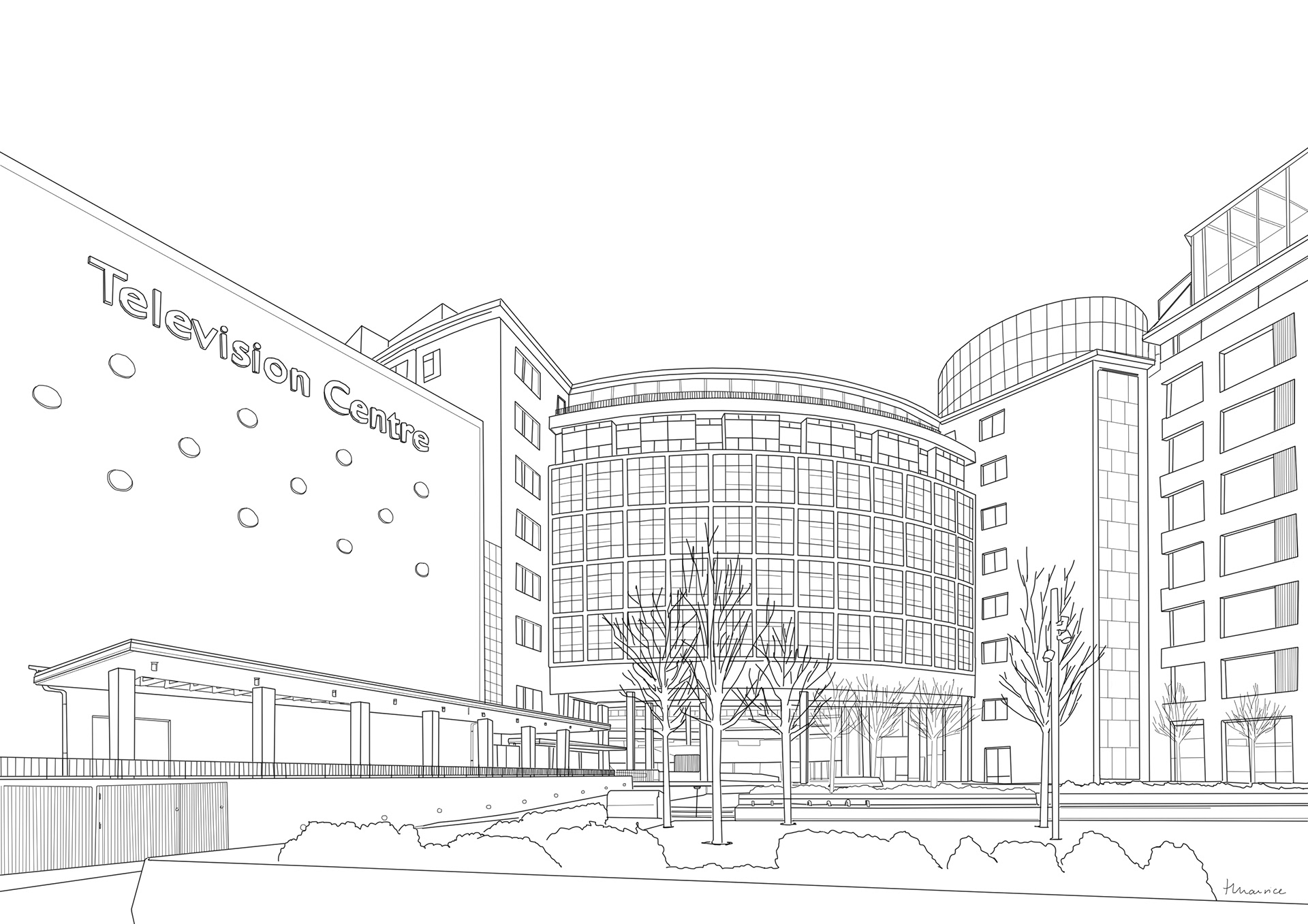 BBC,, Line Drawing, Travel Wall Art, Etsy