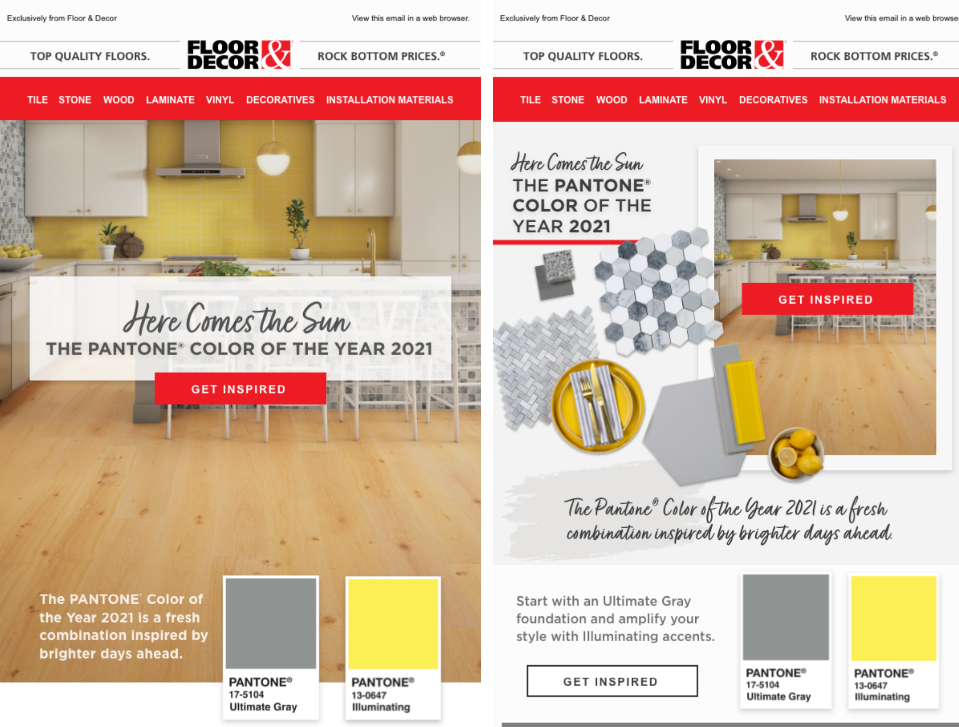 A/B Testing of Creative - Pantone Color of the Year
