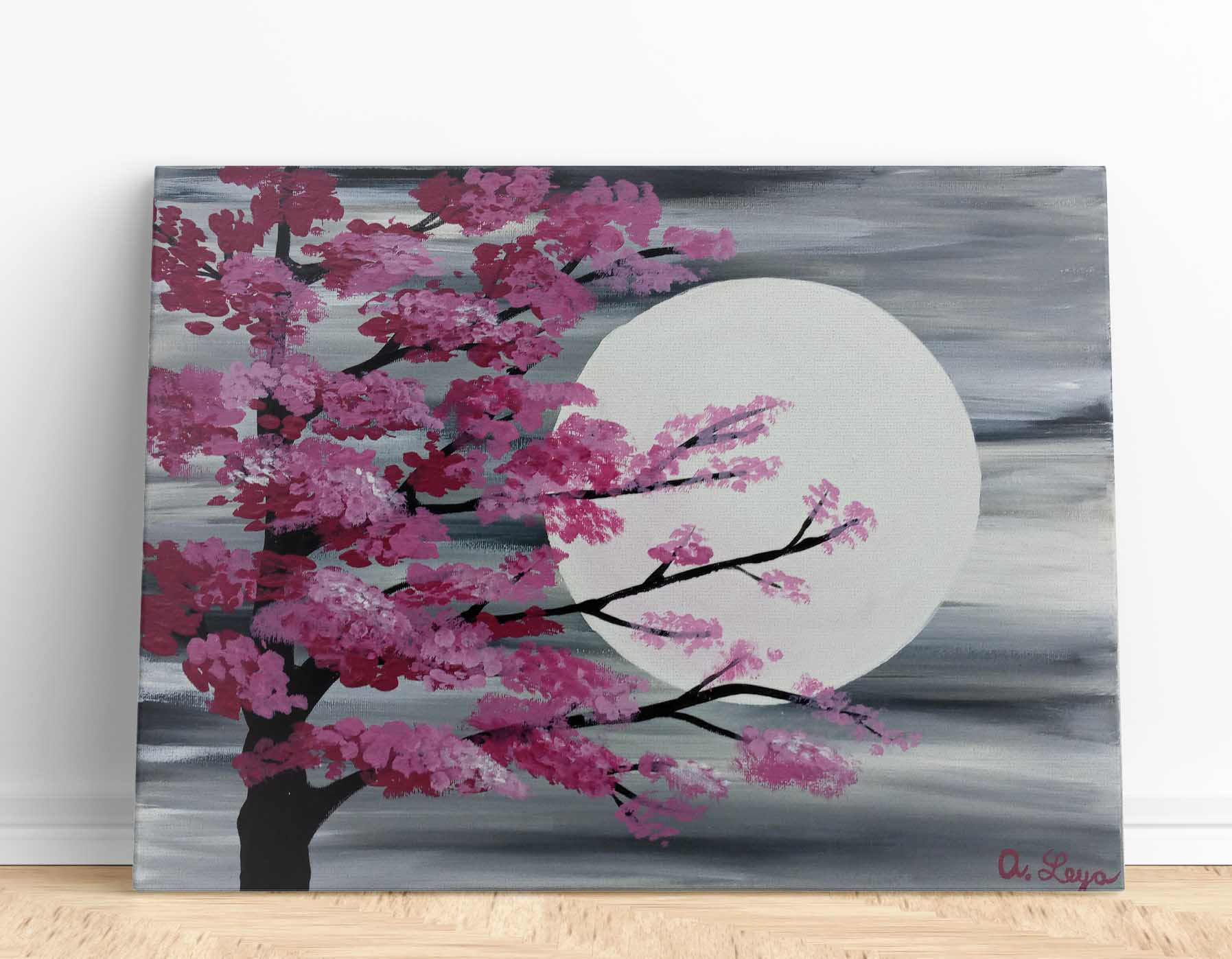 Magenta Tree in Moonlight
