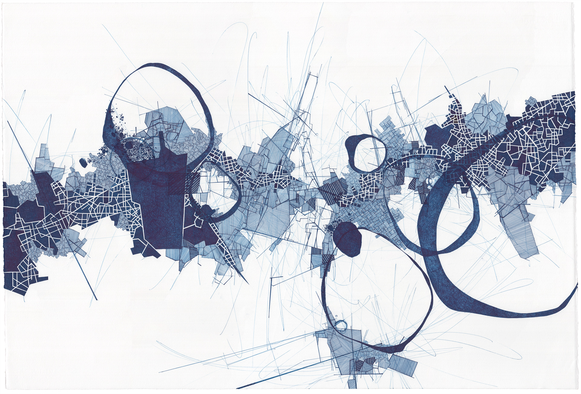 AVEX4, 2015 Ink on paper 30" x 44" (76cm x 1.1m) Commissioned by MTA Arts & Design
