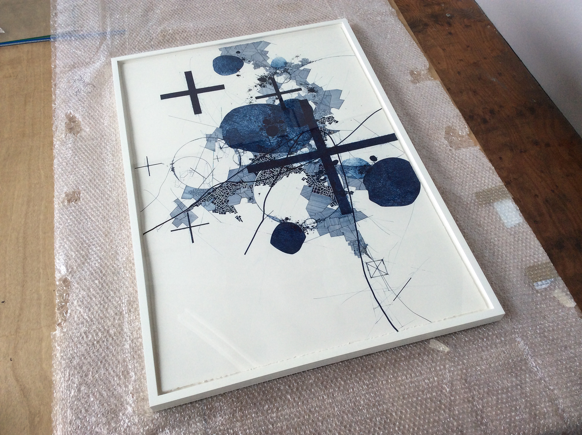 Derek Lerner, Reviewing frame for Asvirus 58, 2015 Ink on paper 44" x 30" (1.1m x 76cm)