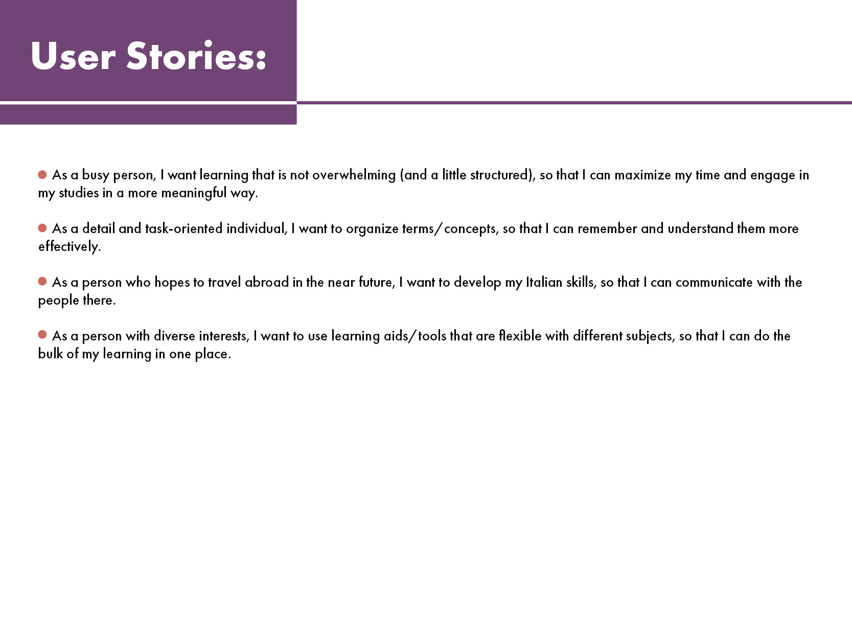 User Stories