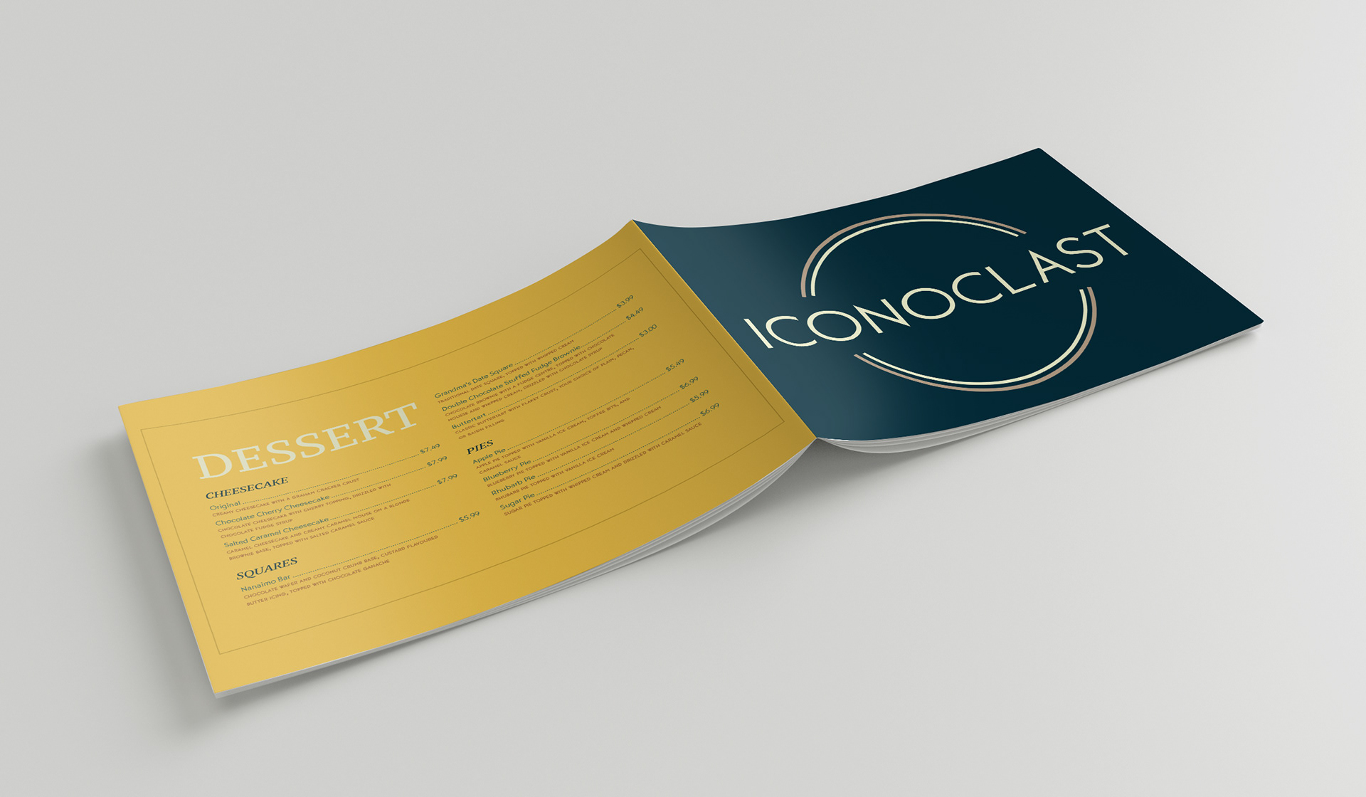 Front & Back of Menu