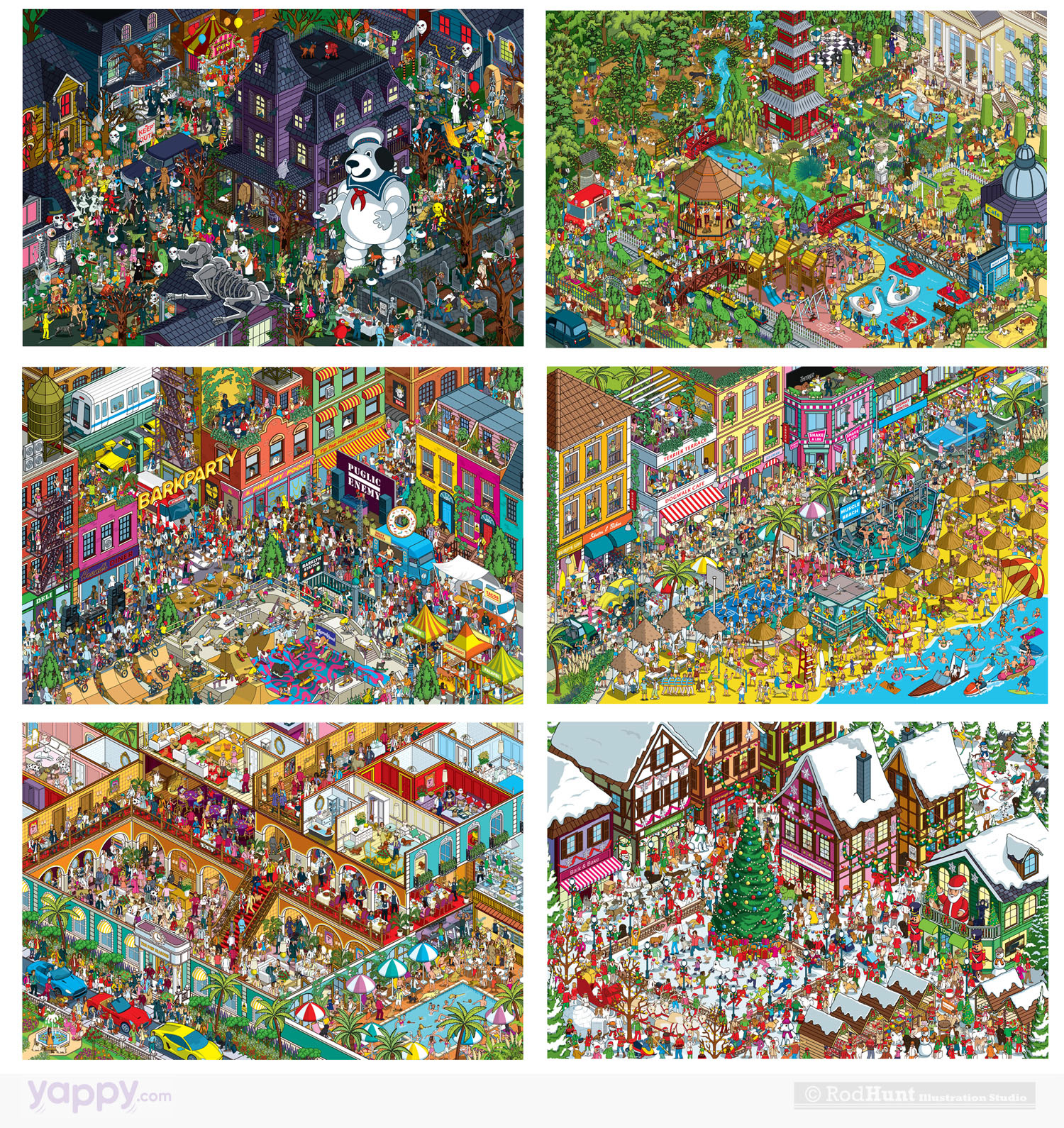 Where's Your Dog? Where's Wally/Waldo style personalised Search and Find book - Detailed Isometric Pixel Art picture book gift