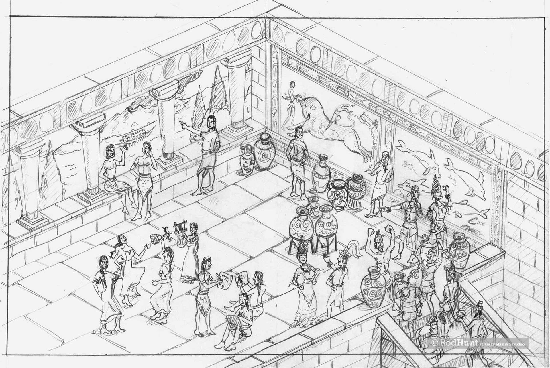 Concept pencil drawing for a children's book