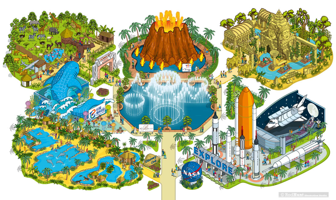 Theme Park Map Design