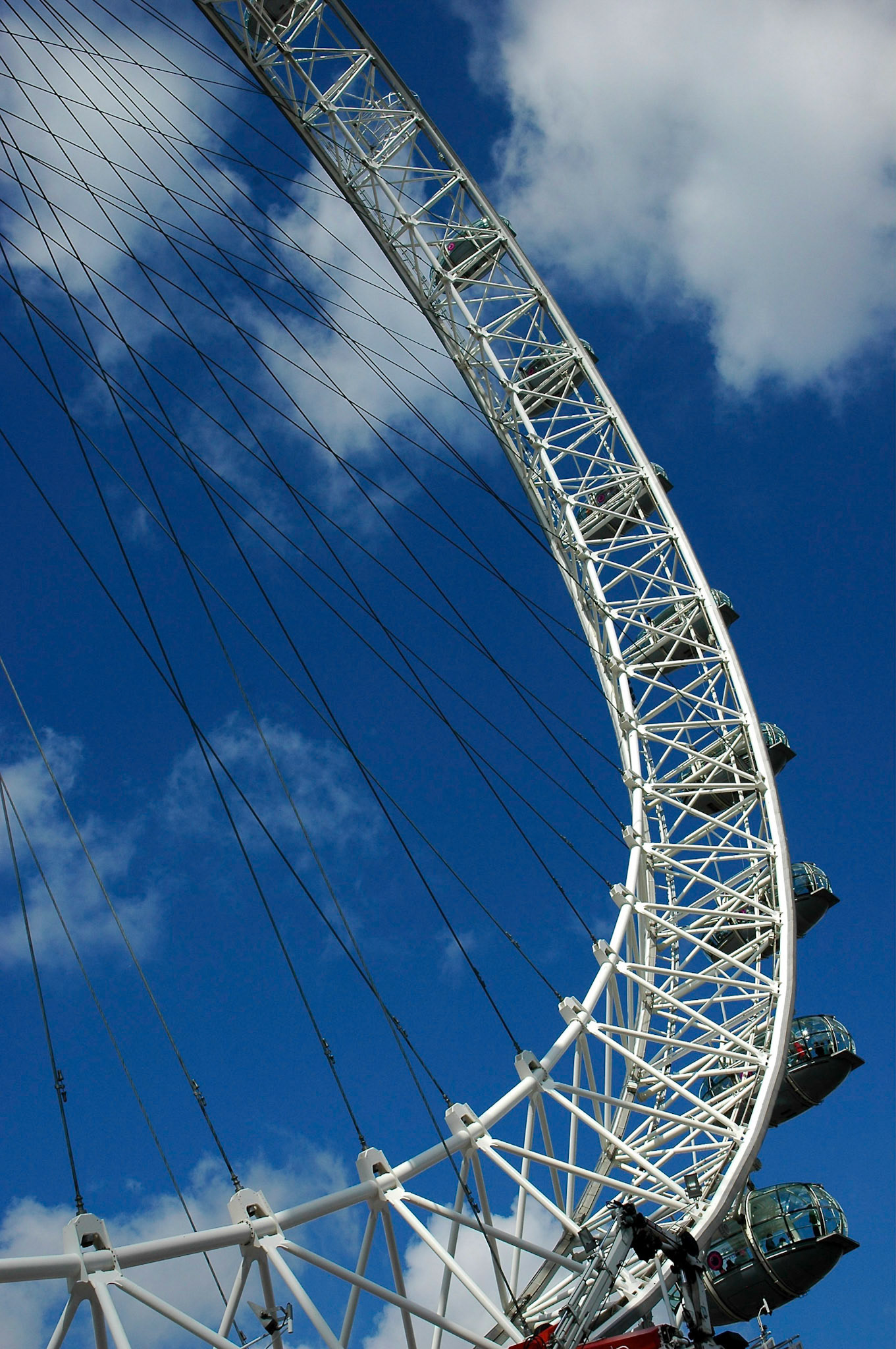 View looking upward to the London Eye, South Bank, London