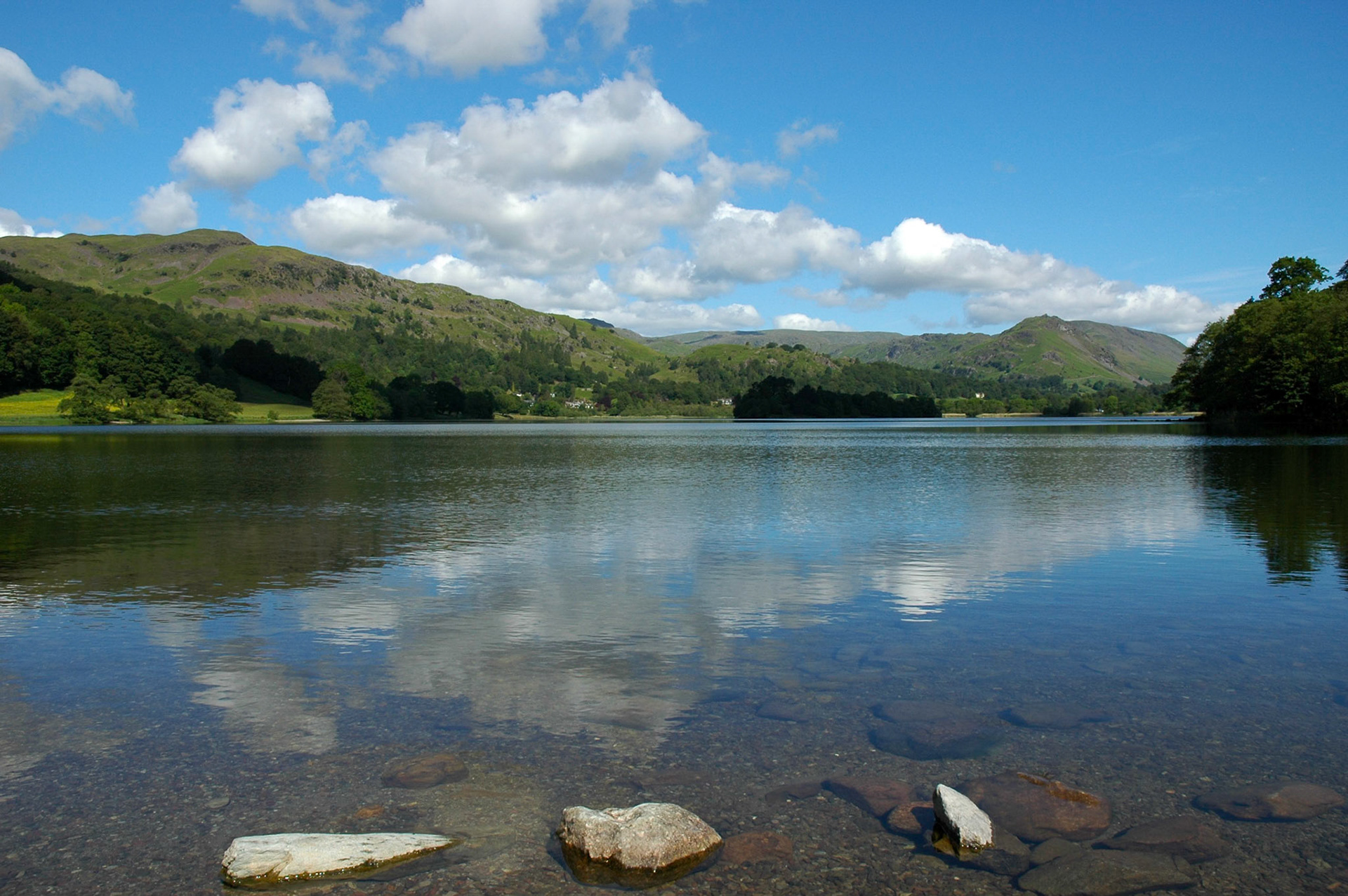 View across Grasmere in the English Lake District