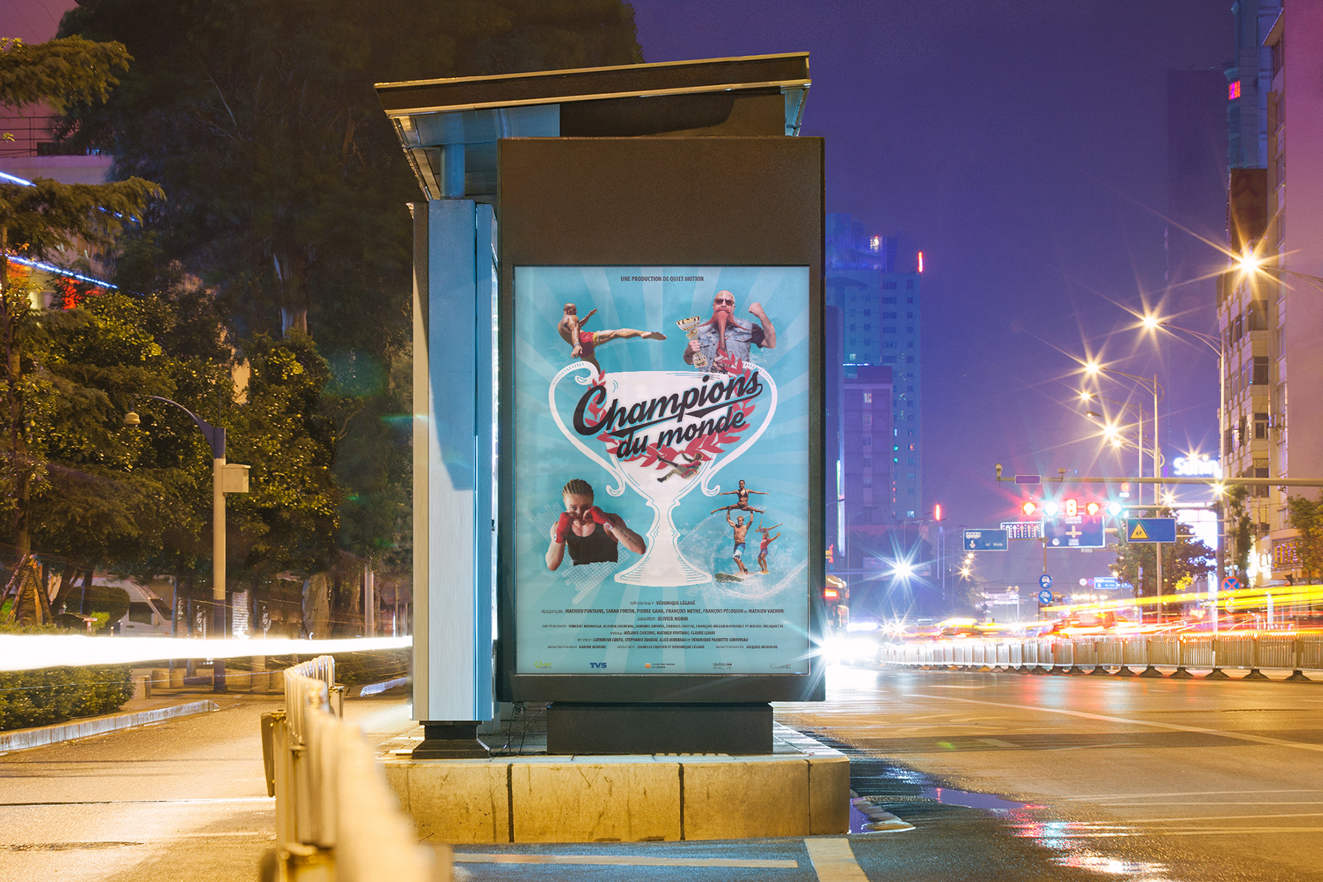 CHAMPIONS DU MONDE - BUS STATION POSTER FOR QUIET MOTION