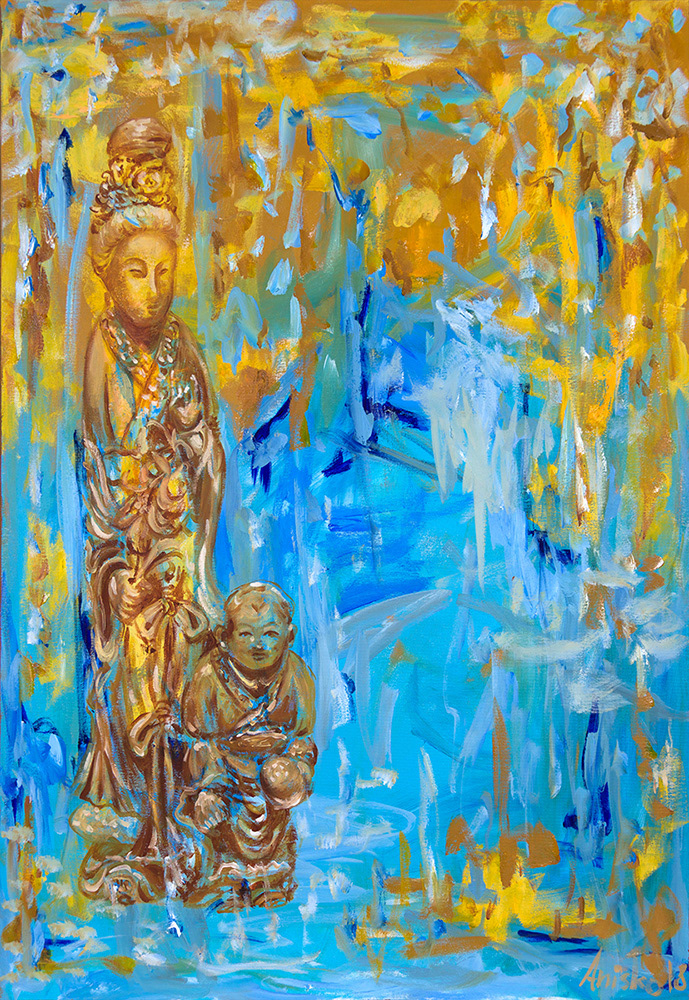 Fairy and Immortal Boy - Oil on Canvas