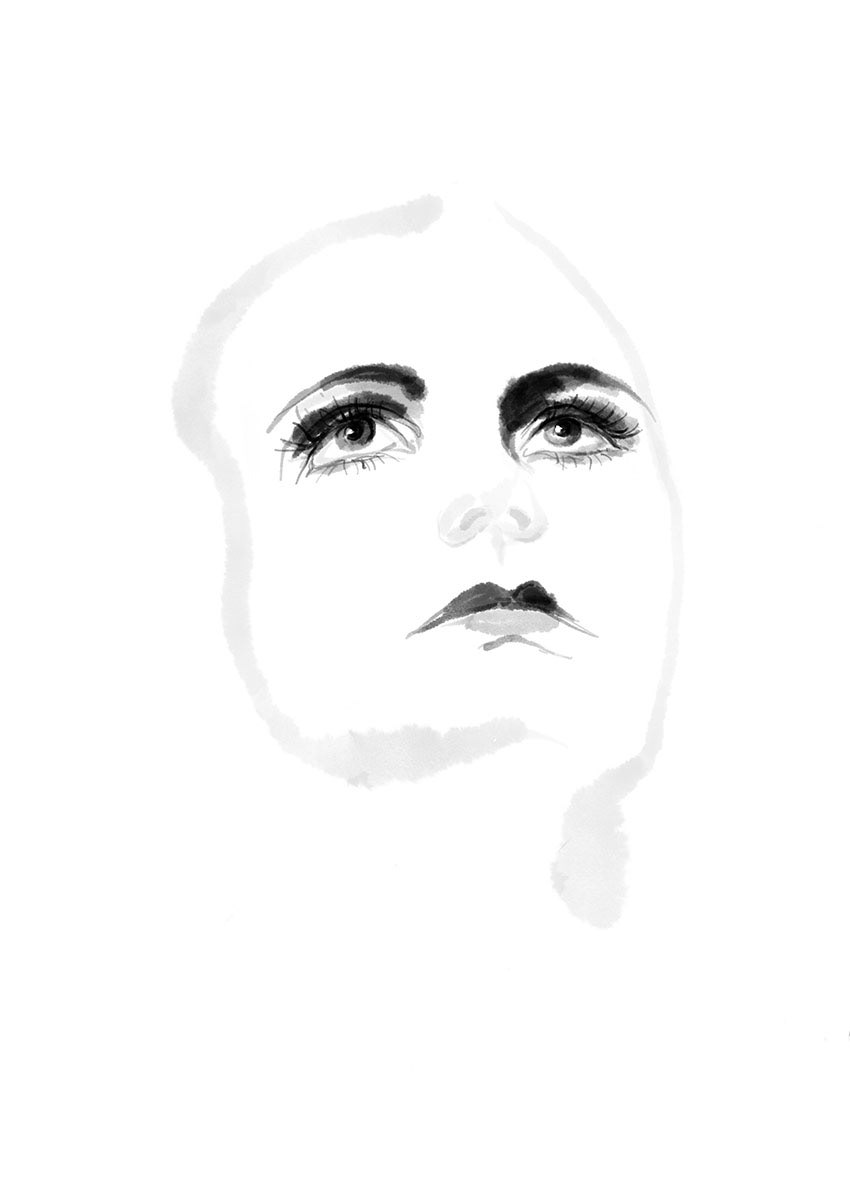 Greta Garbo. Digitalt måleri i Adobe Fresco.