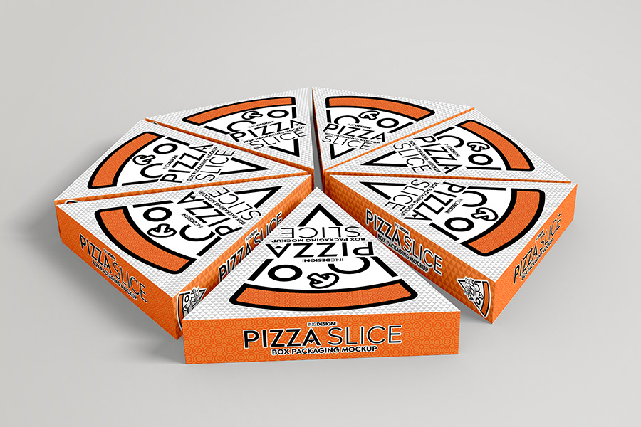 Download IN.C DESIGN STUDIO - Mockup Template: Pizza by the Slice Box Packaging