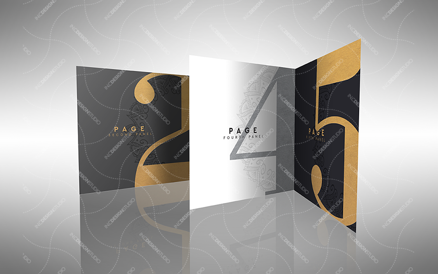 IN.C DESIGN STUDIO - Mock Up Template: Square Accordion Style Brochure