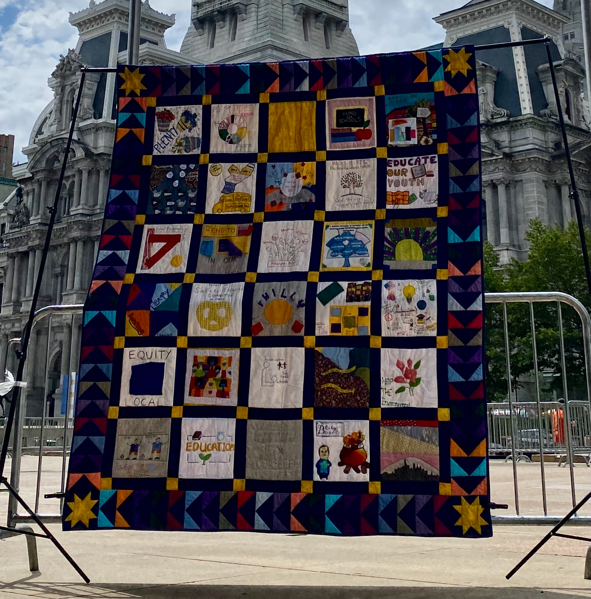 Quilt created as part of Stitching our Futures