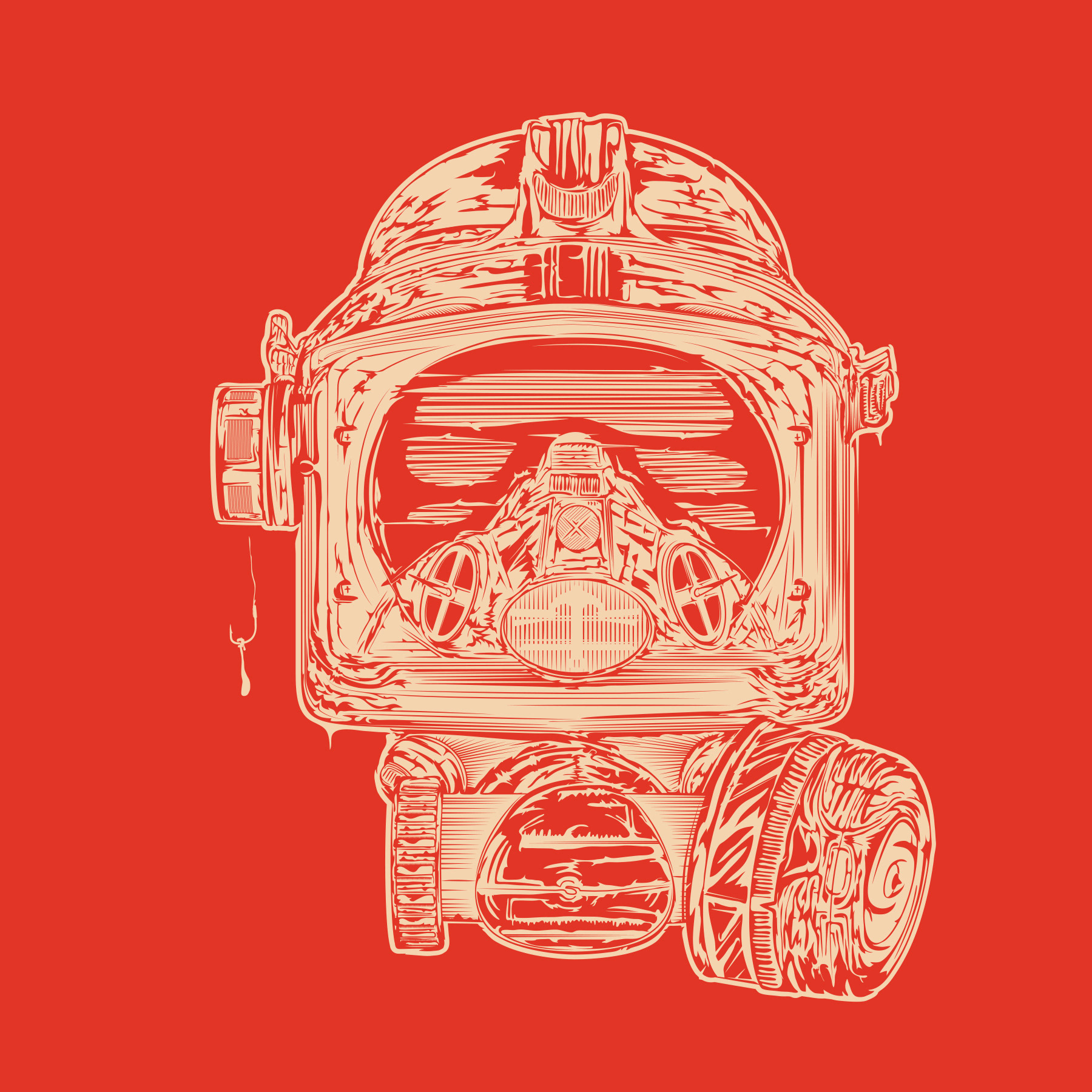 Scuba Mask // modern mask illustration by Christopher Lisle, Series 1 0f 4