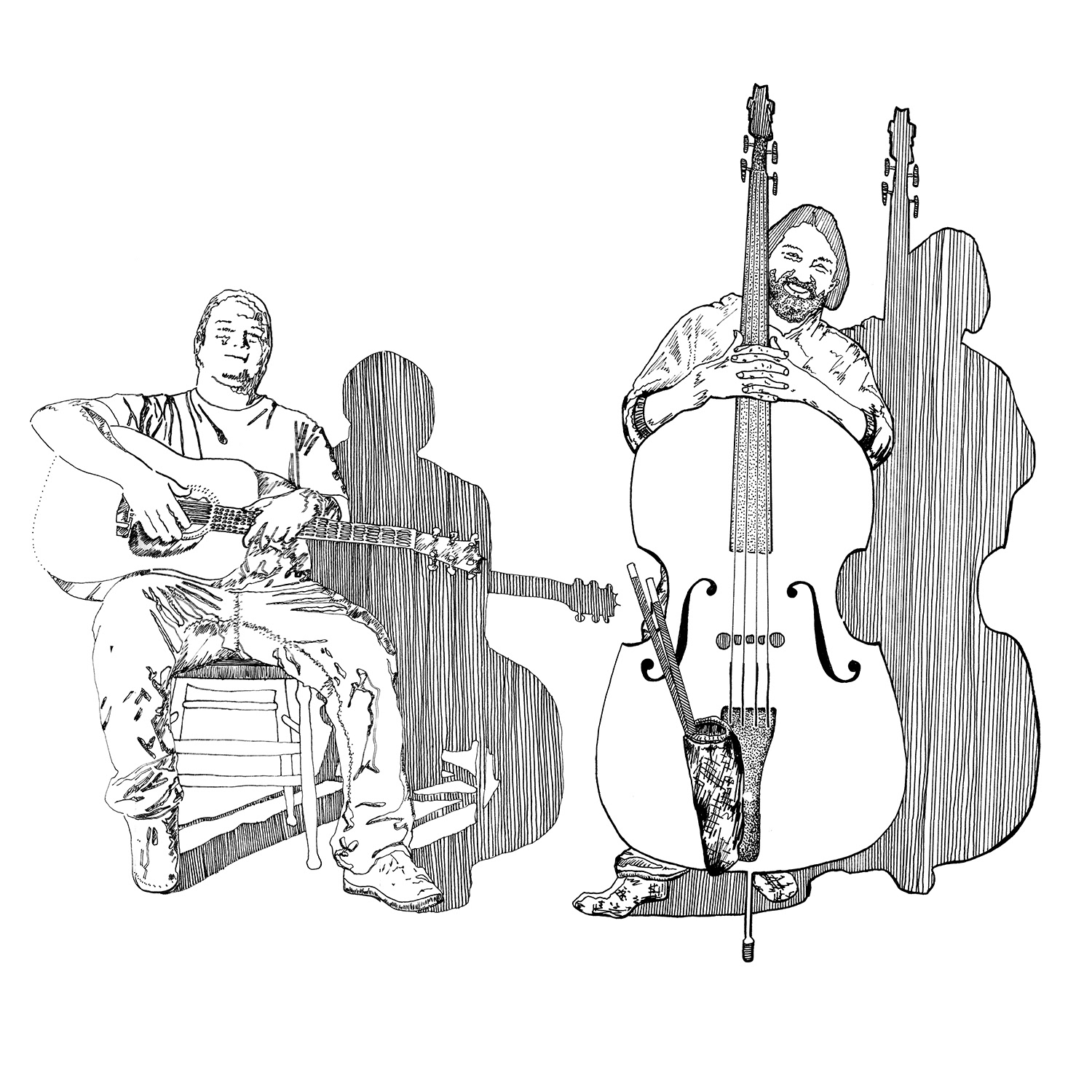 Pat Melvin and Zack DuPont illustration - Pen and Ink