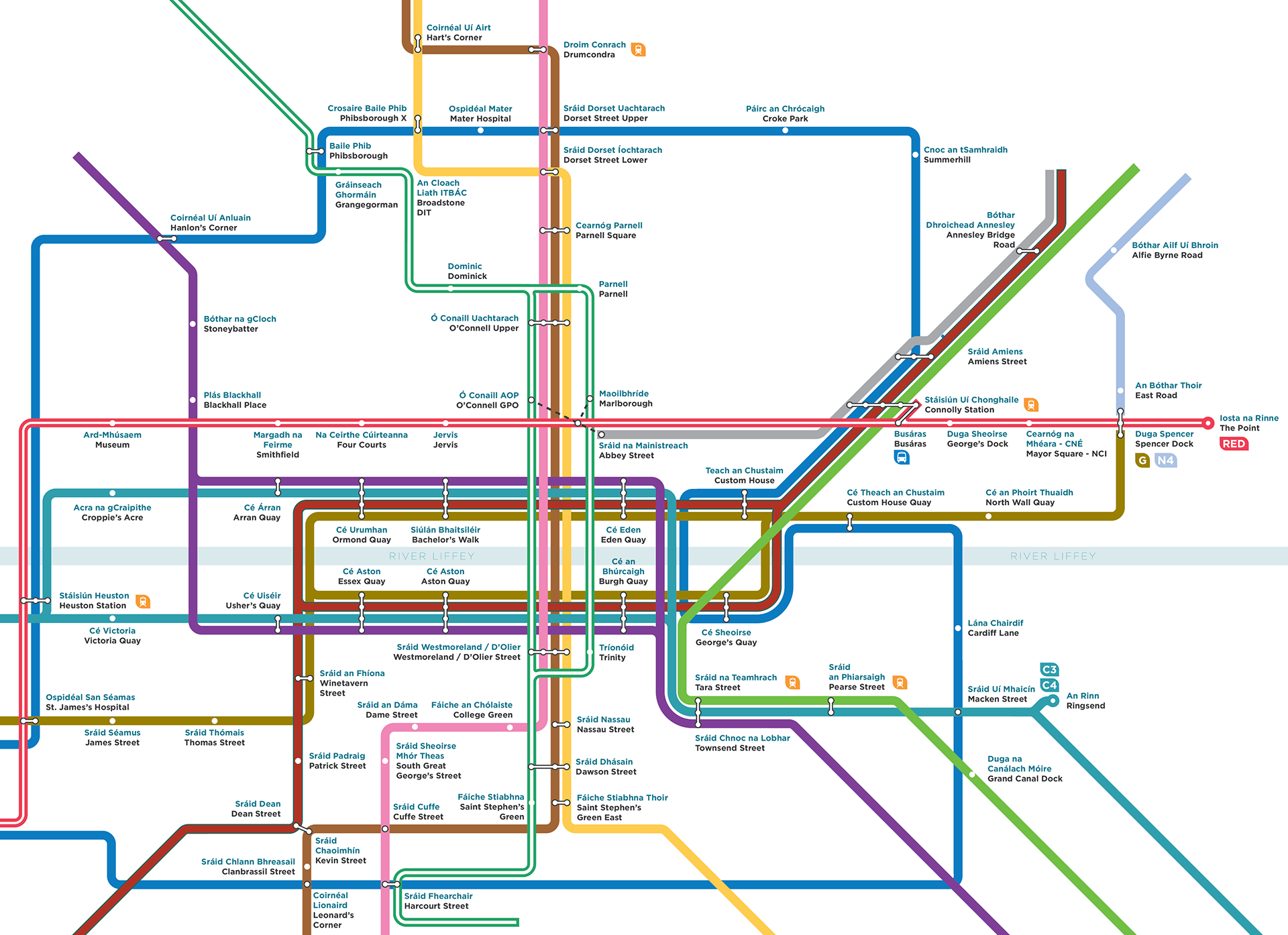 Kevin Carter - Bus Connects - Dublin Bus, Train and Tram Map WIP