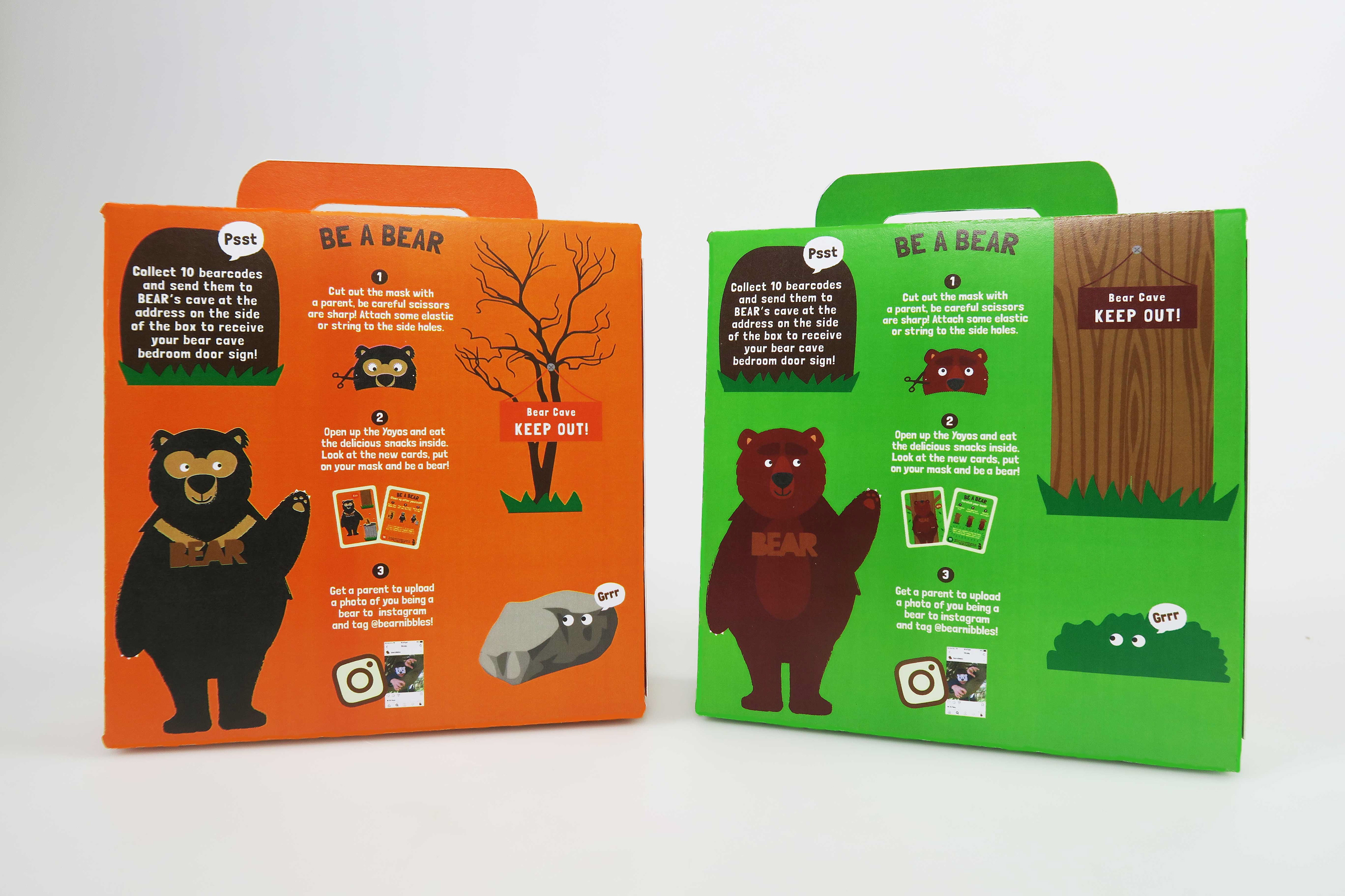 back of bear yoyo packaging with children illustrations designed by melissa carne