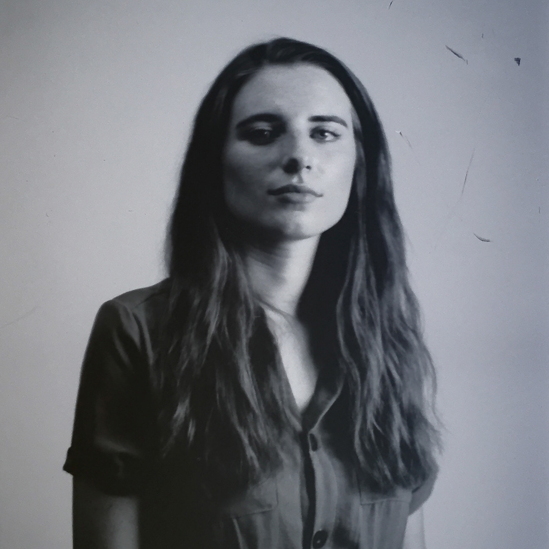 black and white calotype photographic portrait of freelance graphic designer and photographer melissa carne