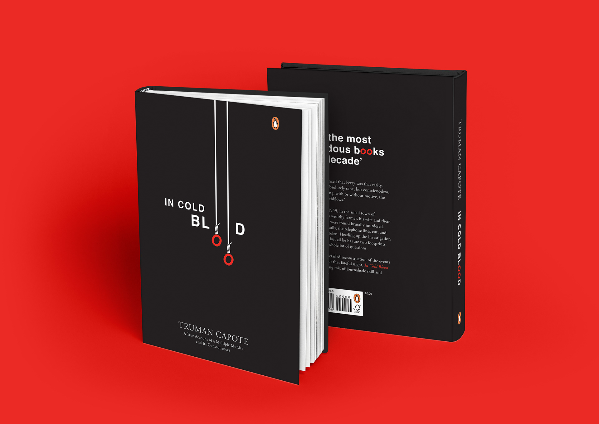 truman capote's in cold blood book cover design by freelance graphic designer melissa carne based in cornwall, uk