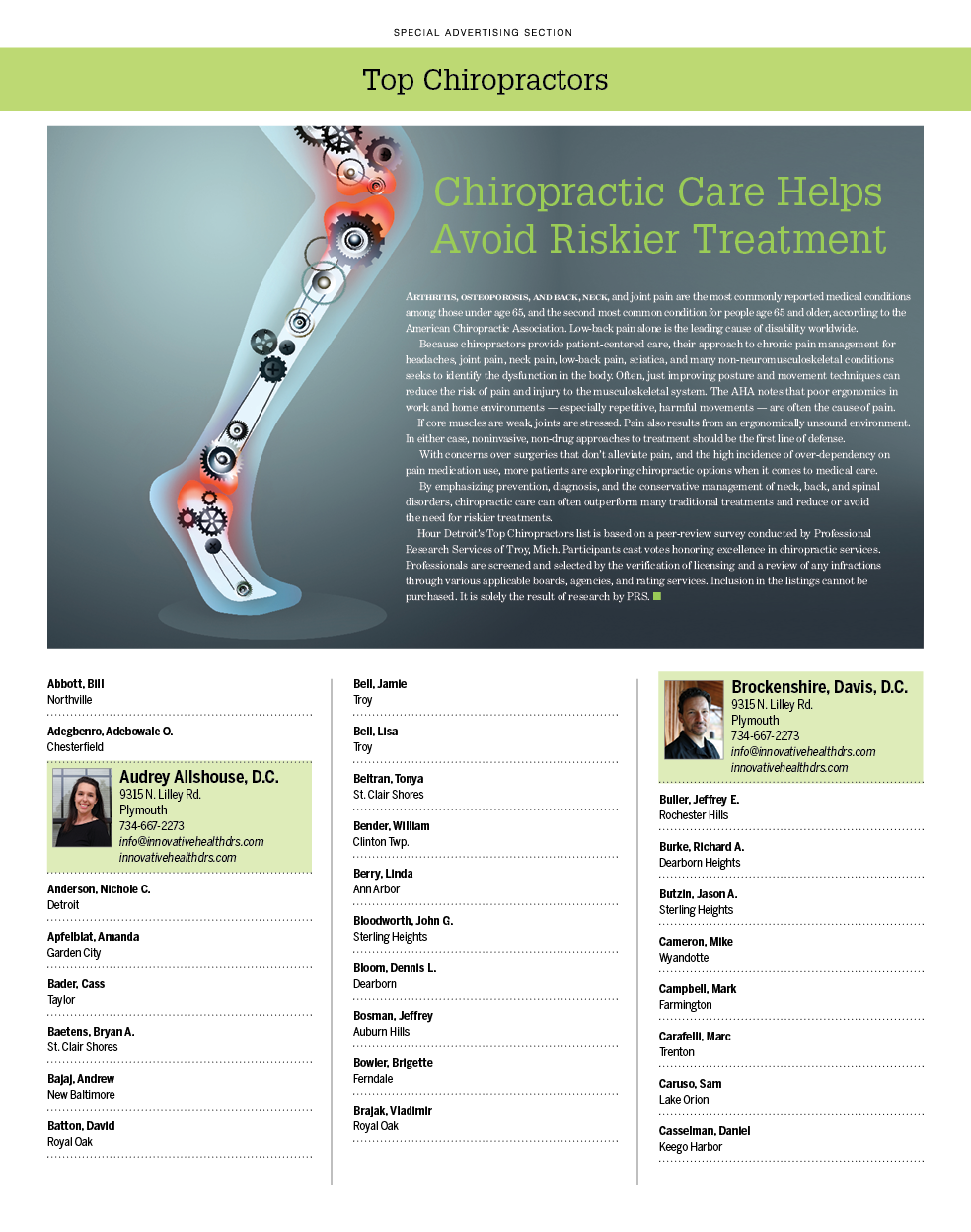 Top Chiropractors Section