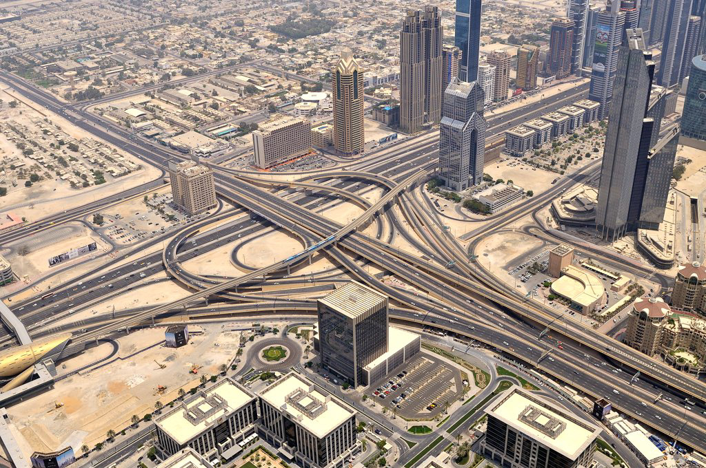 Highway interchange, Dubai.
