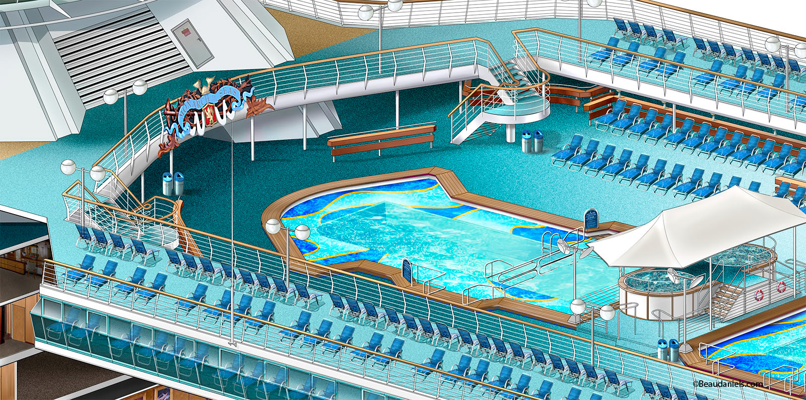 Monarch of the Seas, Pool deck close up