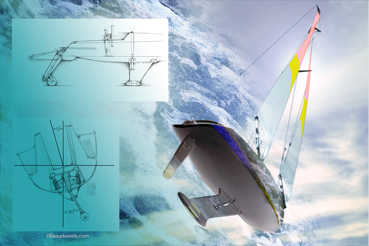 Retractable Keel Sailboats, adjustable keel.