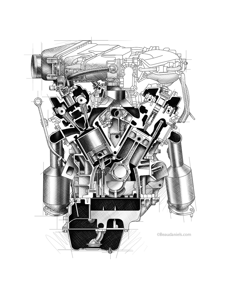 Tacoma engine illustration.