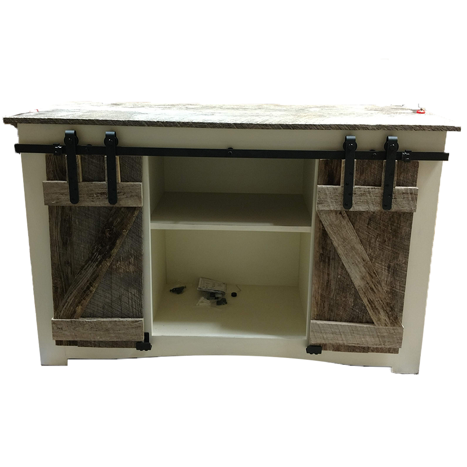 Barn wood entertainment center