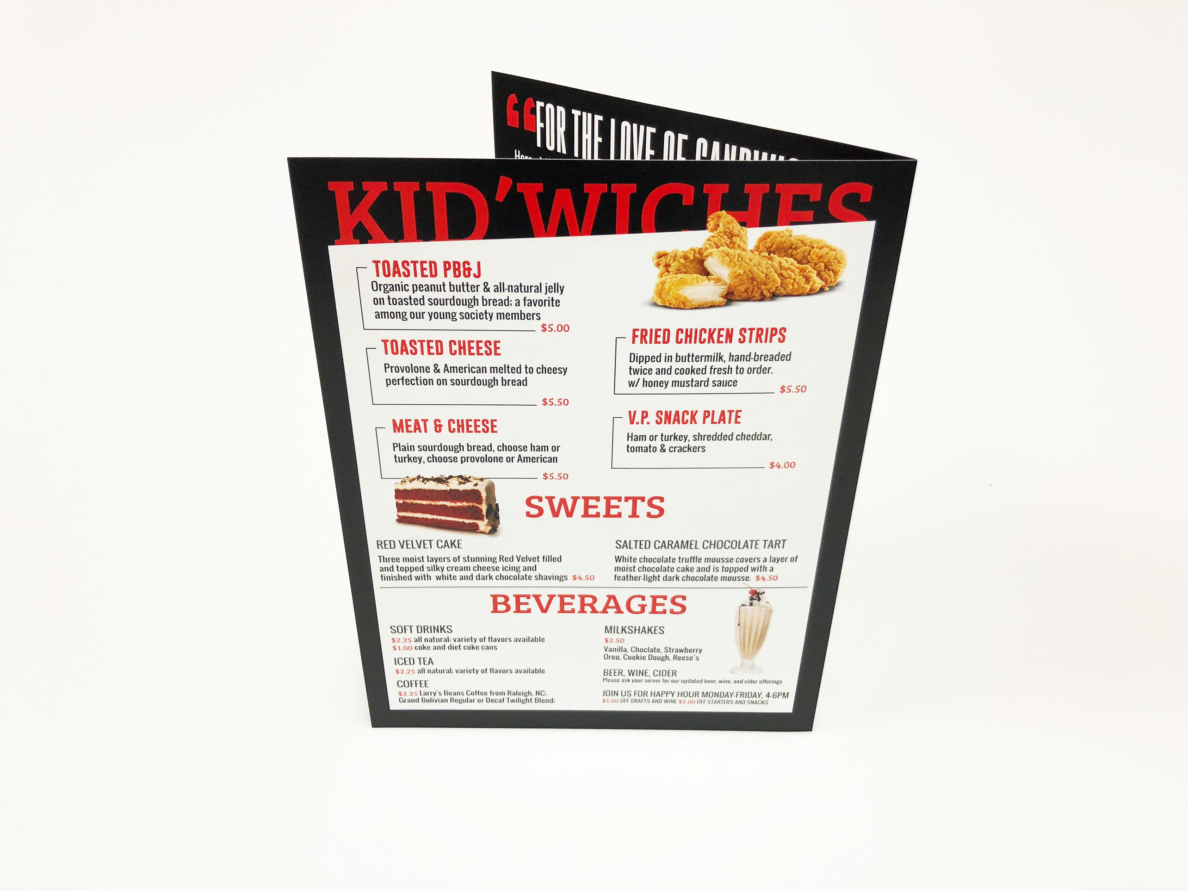 Image of restaurant menu