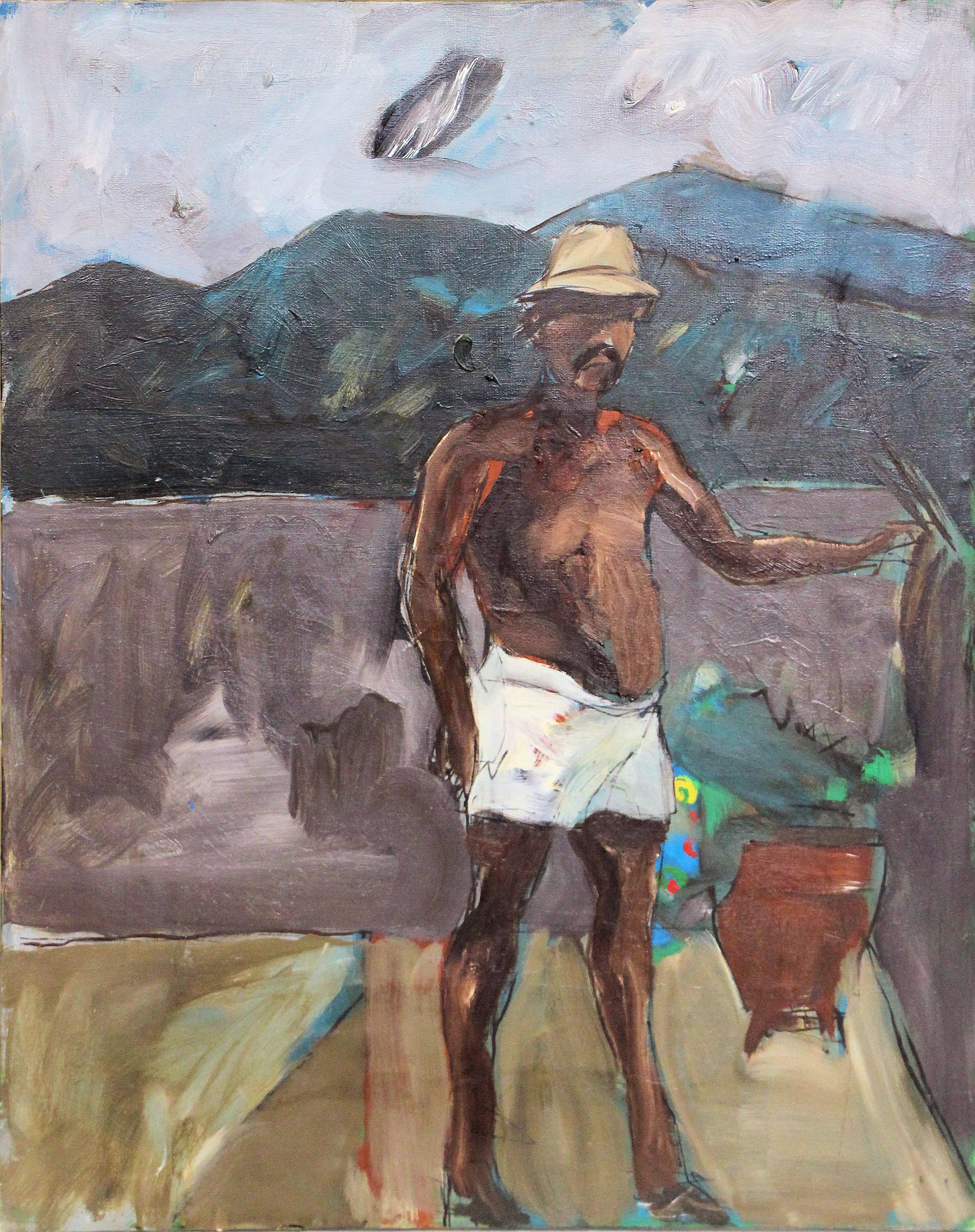 n.267 Self Portrait on the Terrace  Oil on canvas  Year:1973  65 x 81cm