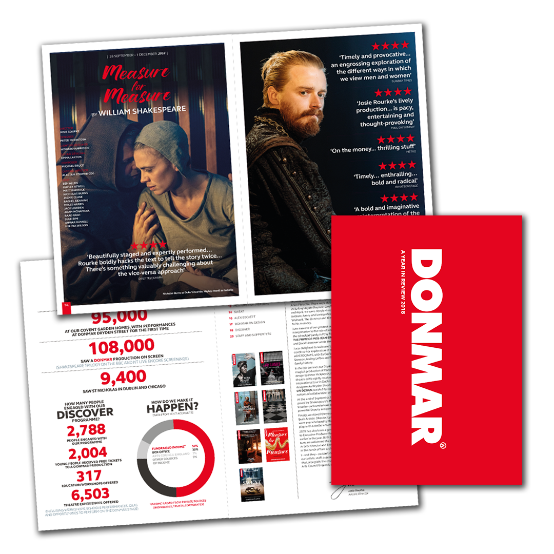 Season in Review - annual 24 page brochure for The Donmar, produced whilst at AKA.