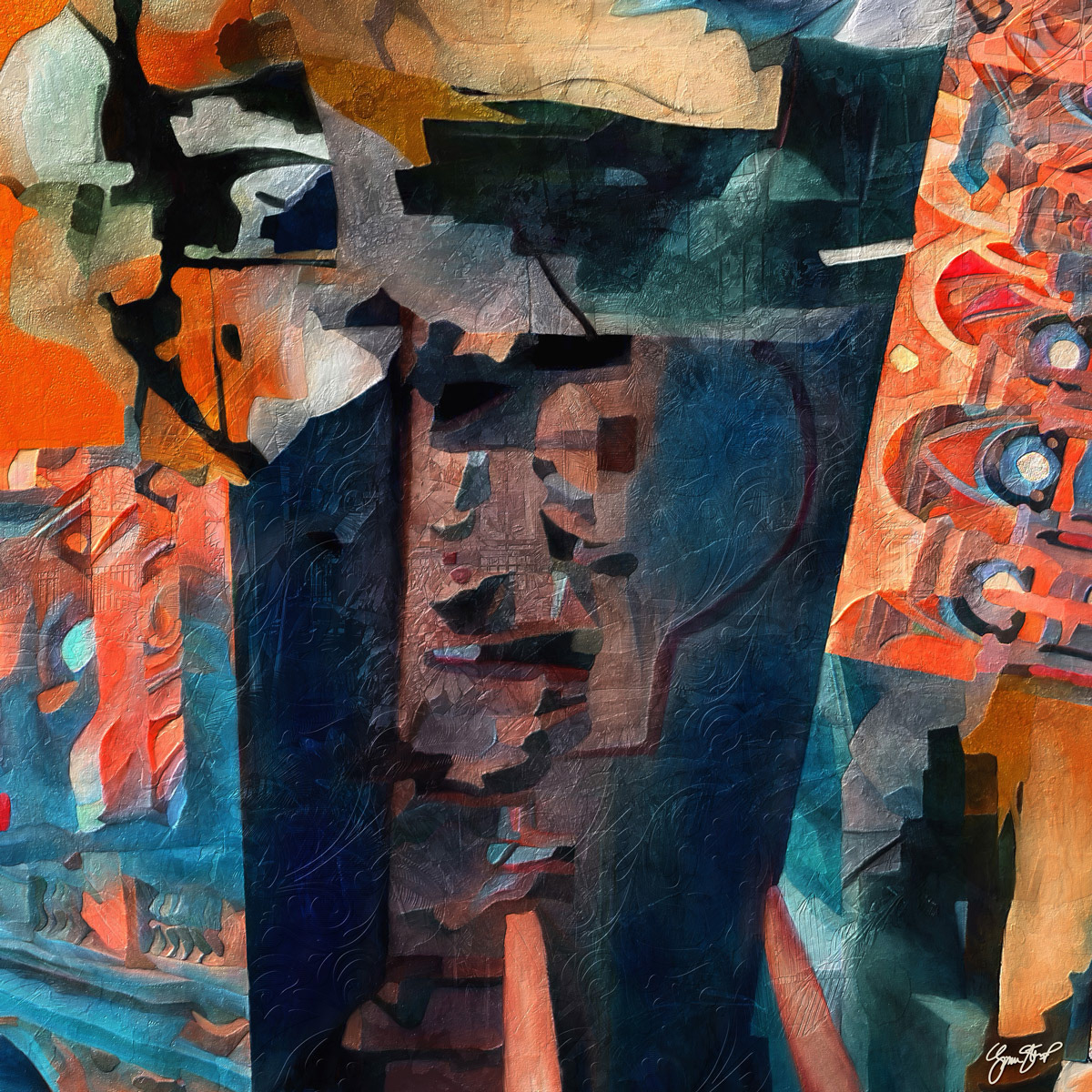 Mixed media abstract art by Gina Startup