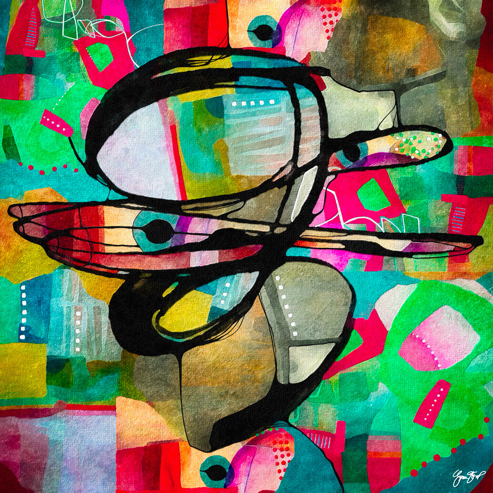 Abstract mixed media art by Gina Startup