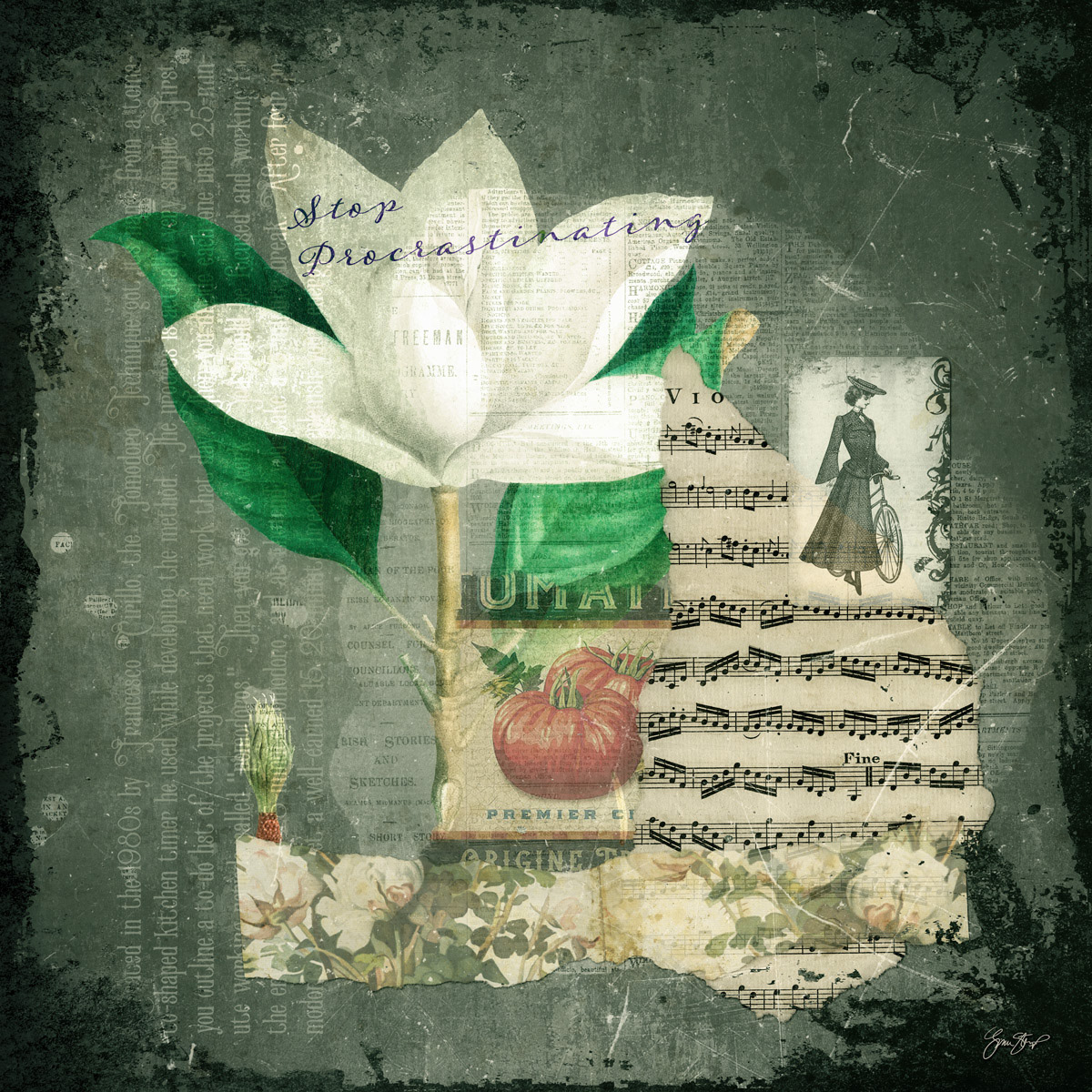 Mixed media collage art by Gina Startup