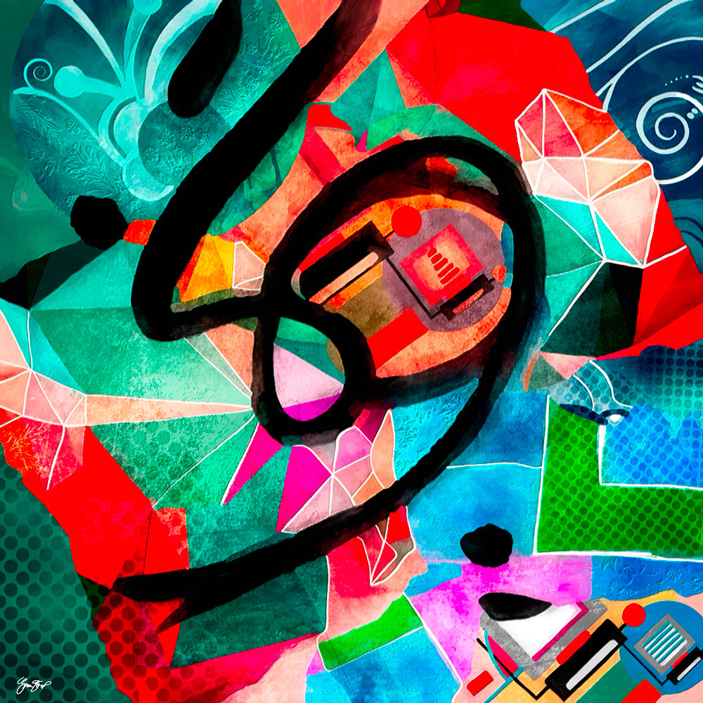 Mixed media Abstract art by Gina Startup