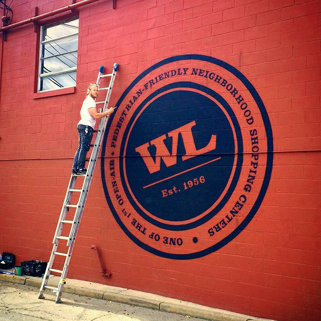 Willow Lawn Shopping Center Logo Mural