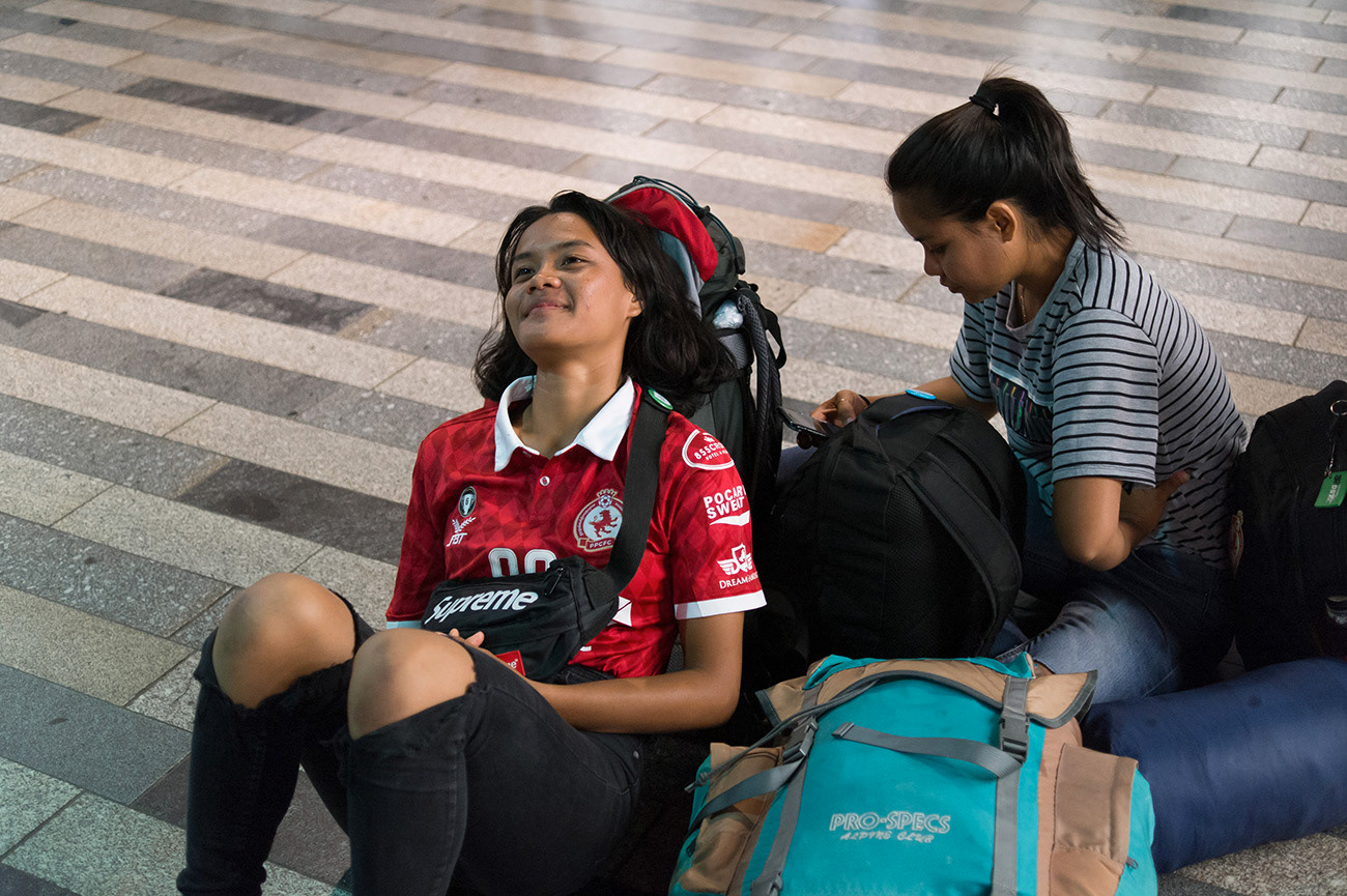 Waiting for train to Ústí nad Labem, Prague main railway station, Prague, Czech Republic, 2019