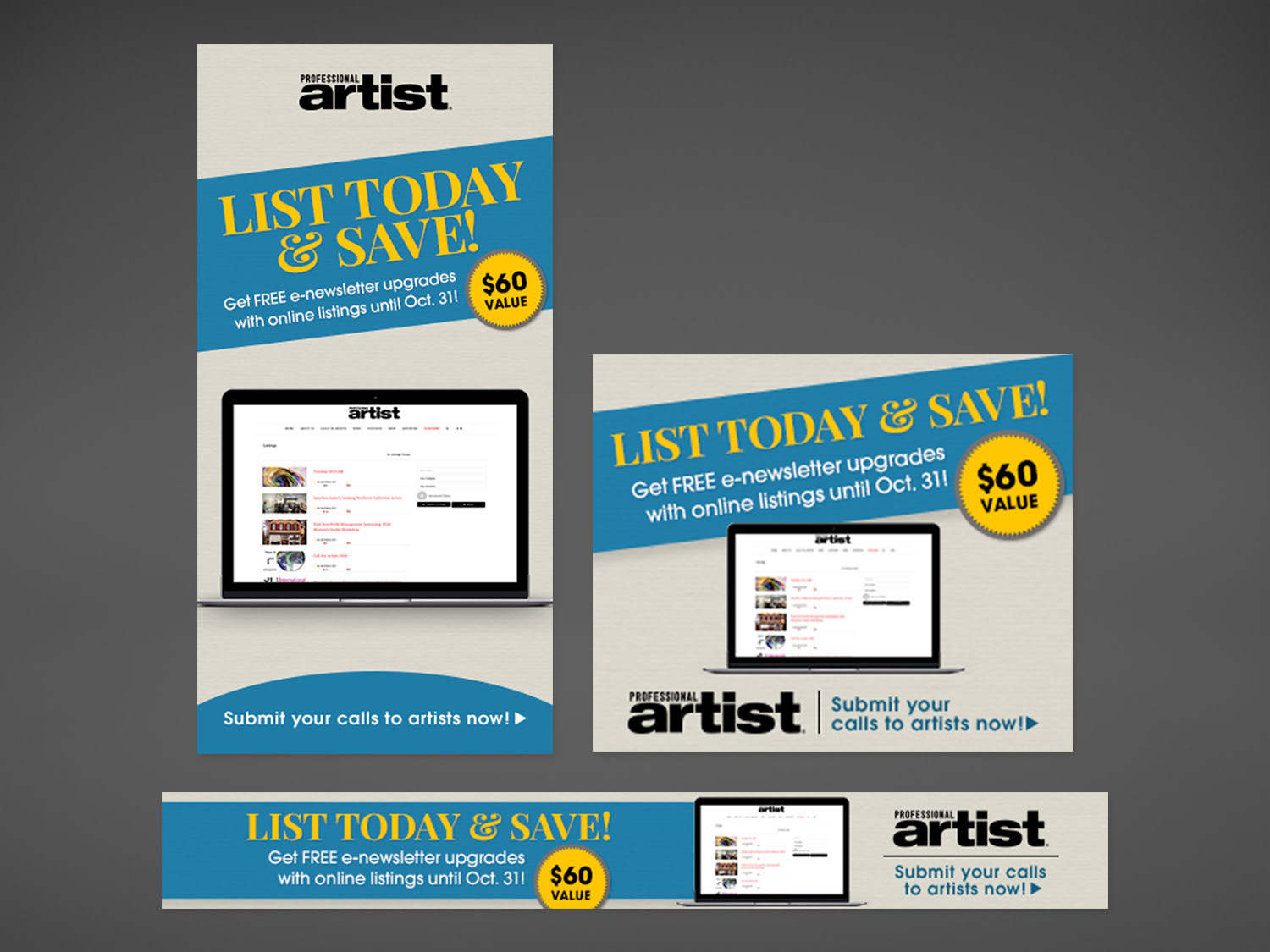 PROFESSIONAL ARTIST LISTING SERVICE PROMOS