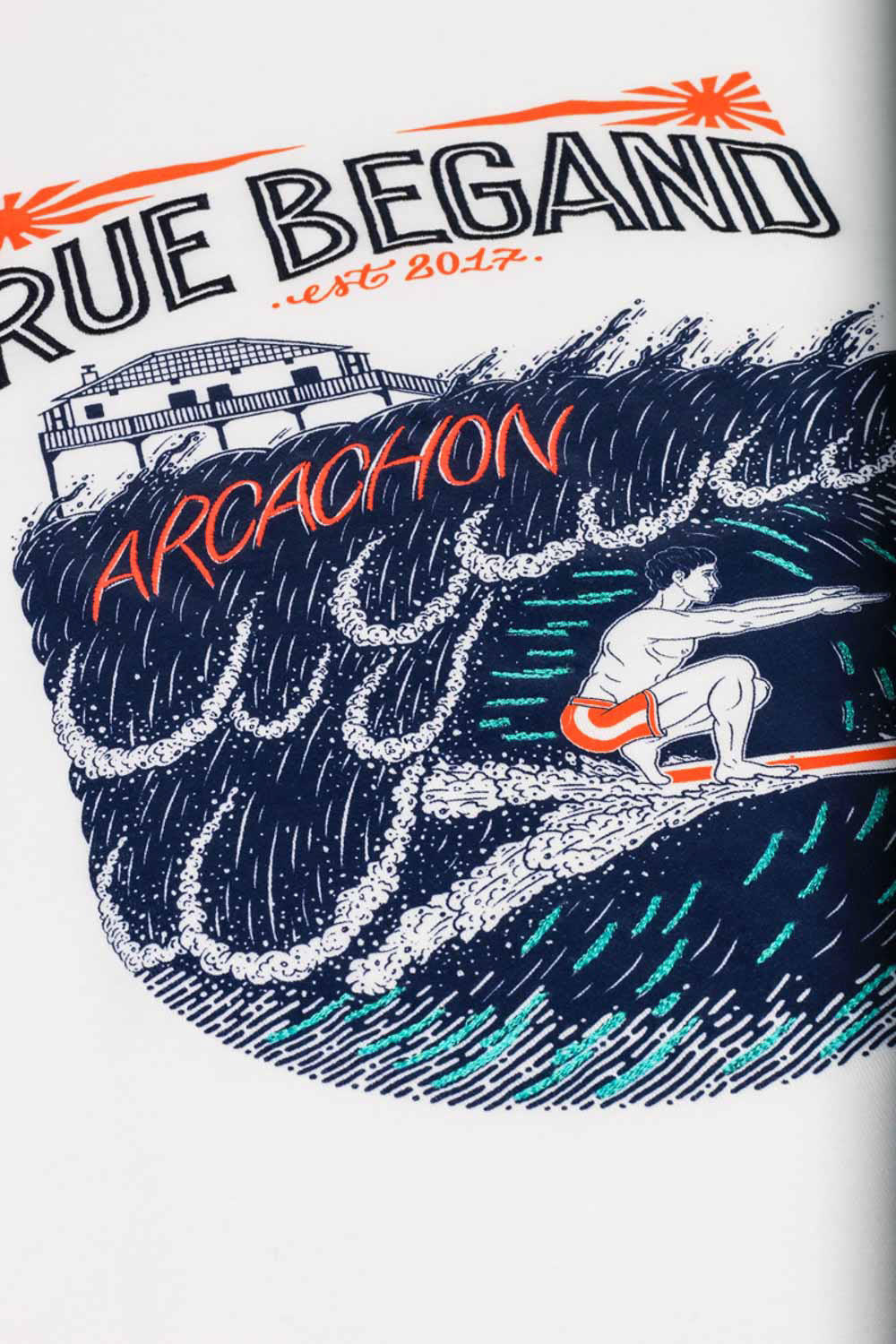 Shooting du motif textile sur sweat de la collection printemps-été 2019 pour Rue Begand