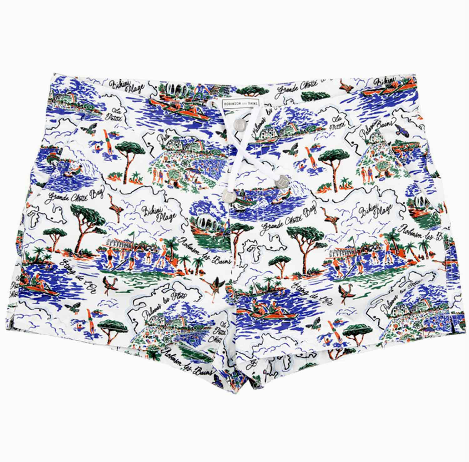 Photoshoot du motif textile La Grande Motte sur short pour la collection Automne-Hiver 2018 de Robinson les Bains